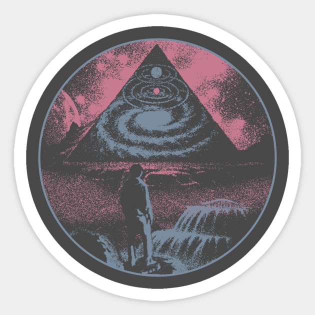 Ancient Astronaut's Pyramid Sticker by dragonymous